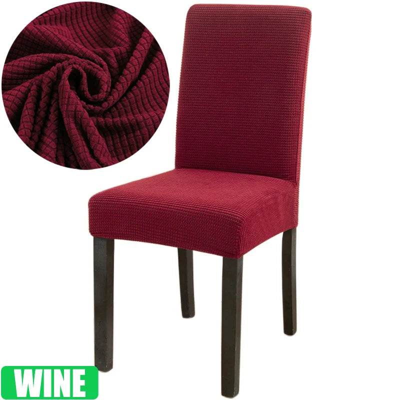 Jacquard Chair Cover for Dining Room Stretch Jacquard Dining Chair Cover Slipcover Elastic Spandex Kitchen Chair Cover