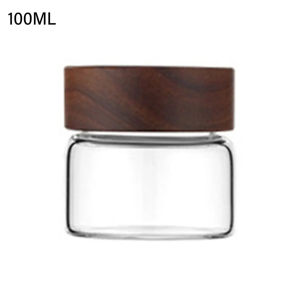 Home&Kitchen Containers Acacia Wood Miscellaneous Grain Storage Tank Split Bottle Sealed Can Storage Pots Spice Jars