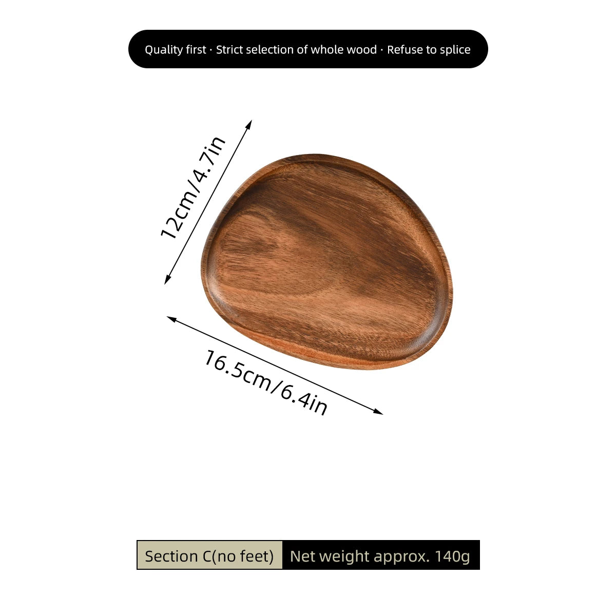 1Pc Wooden Tray, Walnut Color Entrance Key Tray, Jewelry Cosmetics Perfume Aromatherapy Tray