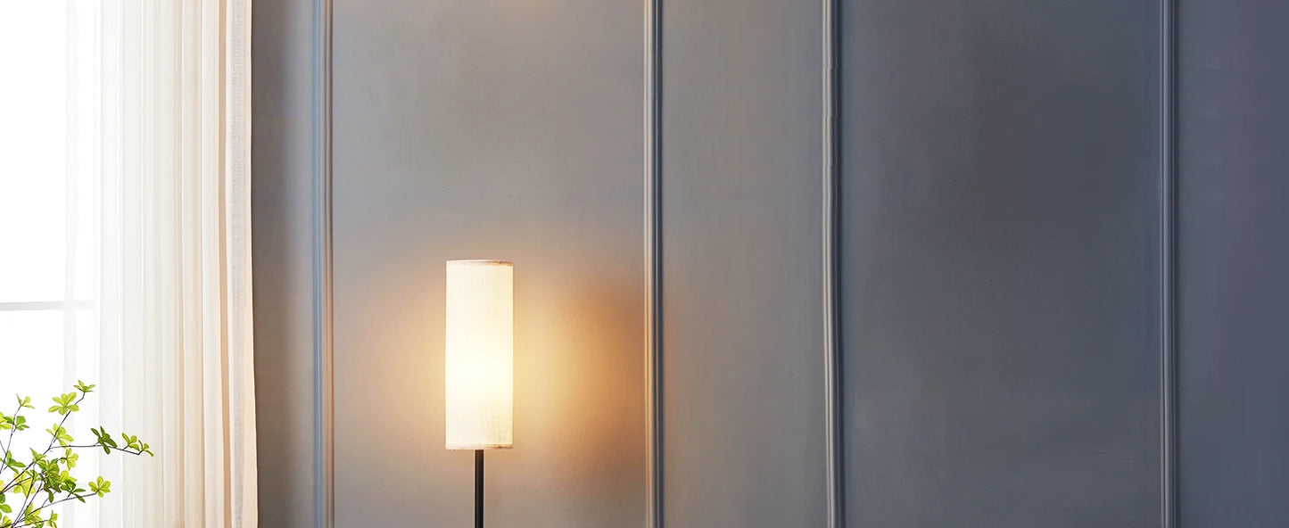 Floor Lamp for Living Room Modern Standing Lamps with Lampshade Lamp with Foot Switch for Living Room Bedroom Kids Room Office