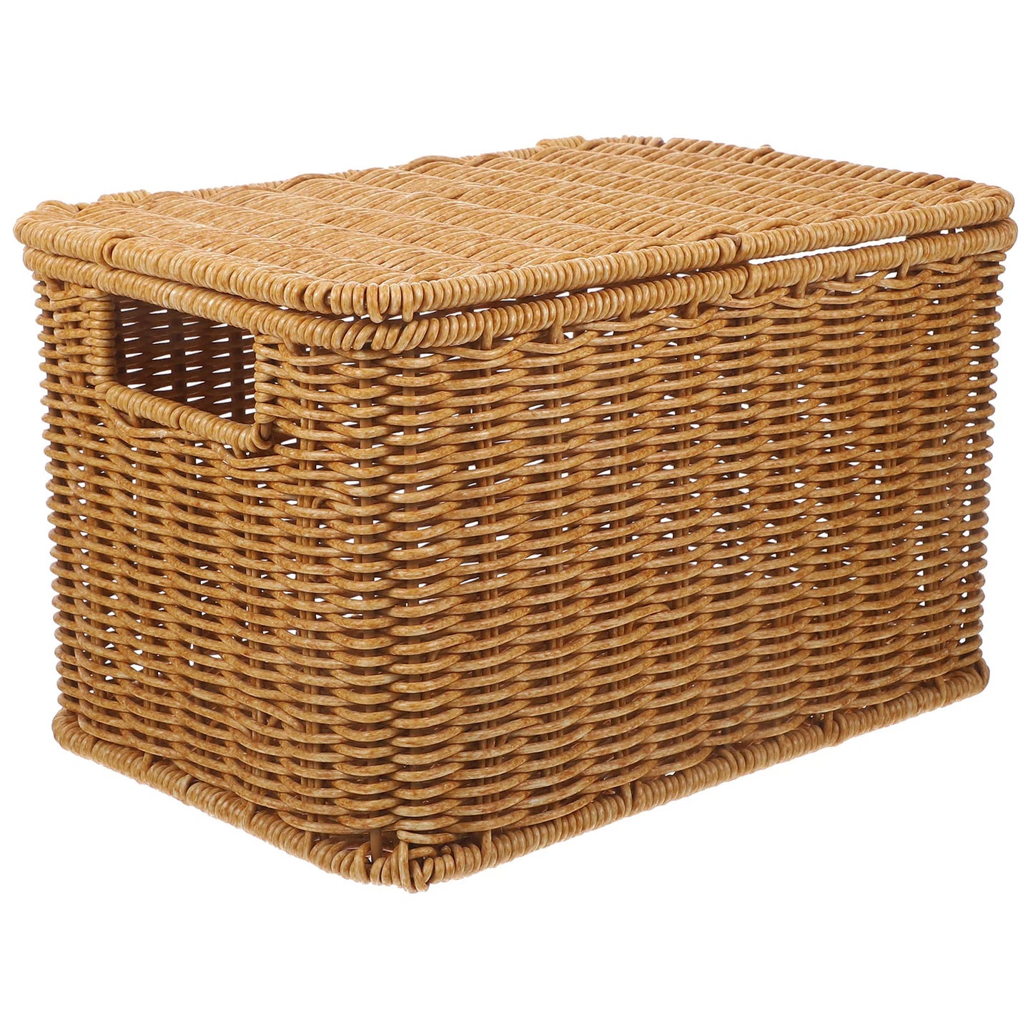 Large Capacity Woven Storage Box Multi Function Clothing Basket Decorative Indoor Toy Baskets Rattan Hamper With Lid Storage