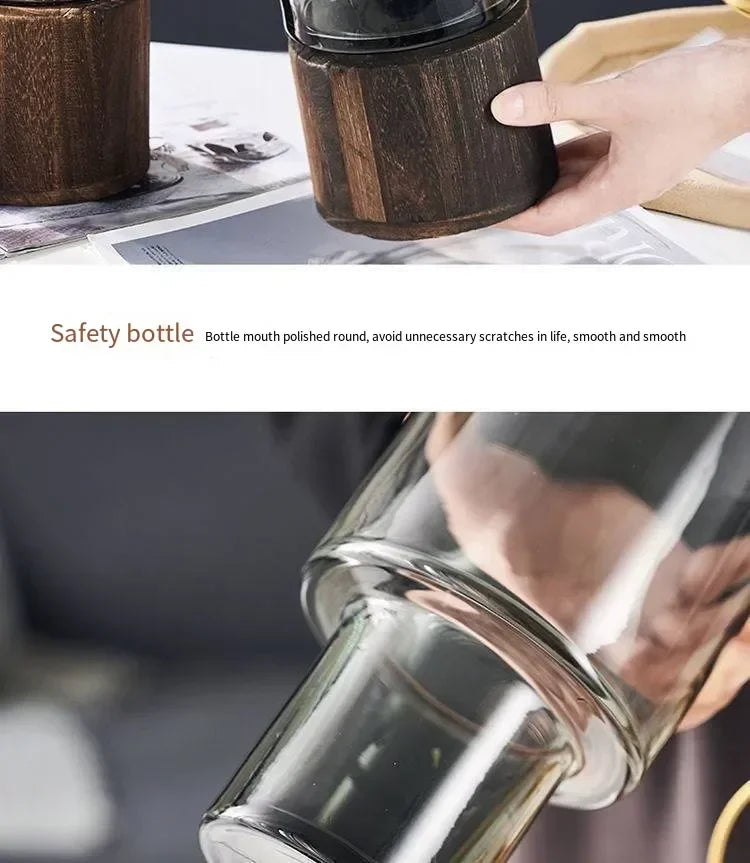 Vases Simple European hydroponic plant household living room table inserted flower wood base transparent glass vase Home Decor