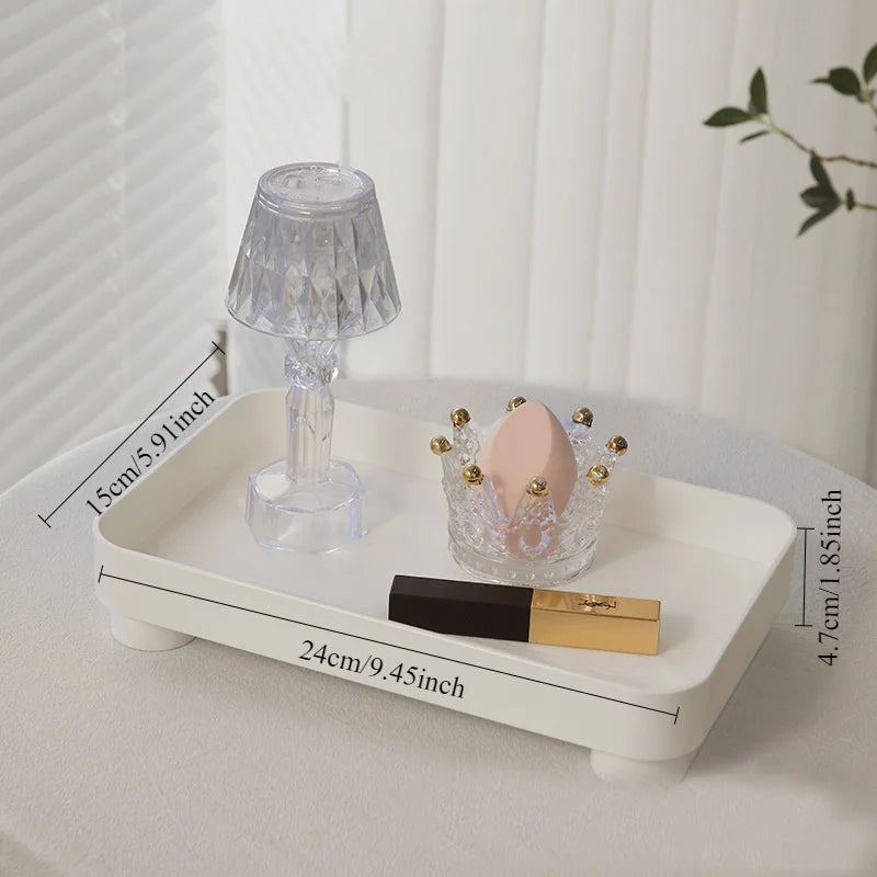 Wooden Desktop Storage Tray Perfume Aromatherapy Dressing Table Cosmetics Storage Box Multi-Function Porch Clutter Key Storage