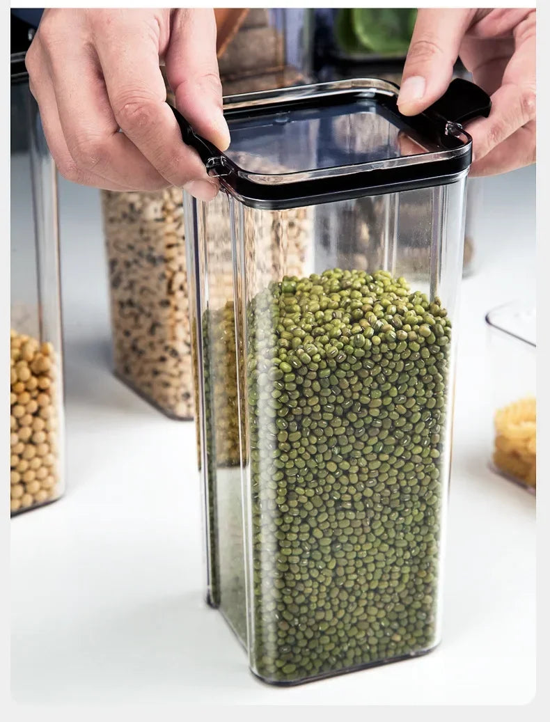 Kitchen Refrigerator Food Storage Container Multigrain Storage Tank Transparent Sealed Cans Noodle Box Bottle Canisters with Lid