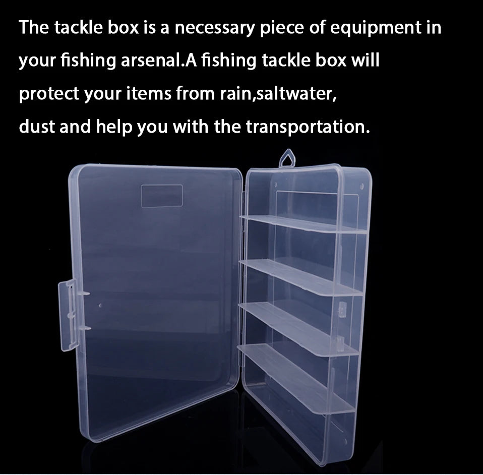 GOBASS Convenient Organizer Container Plastic Fishing Tackle Box 5 Grids Compartments Lure Hook Storage Case Fishing Accessories