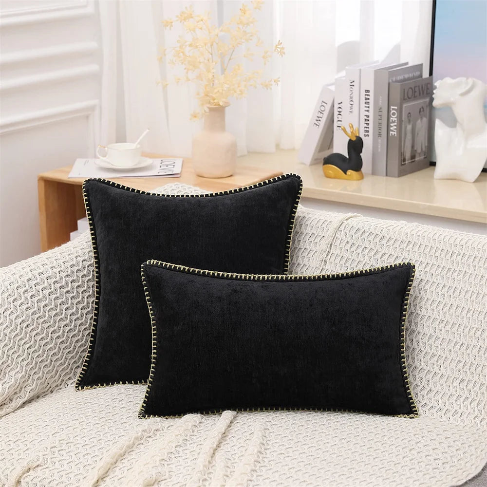 Homaxy Chenille Cushion Cover 50x50cm Velvet Decorati Throw Pillow Cover Soft Luxury Pillowcase For Sofa Decor Pillow Case 40x40