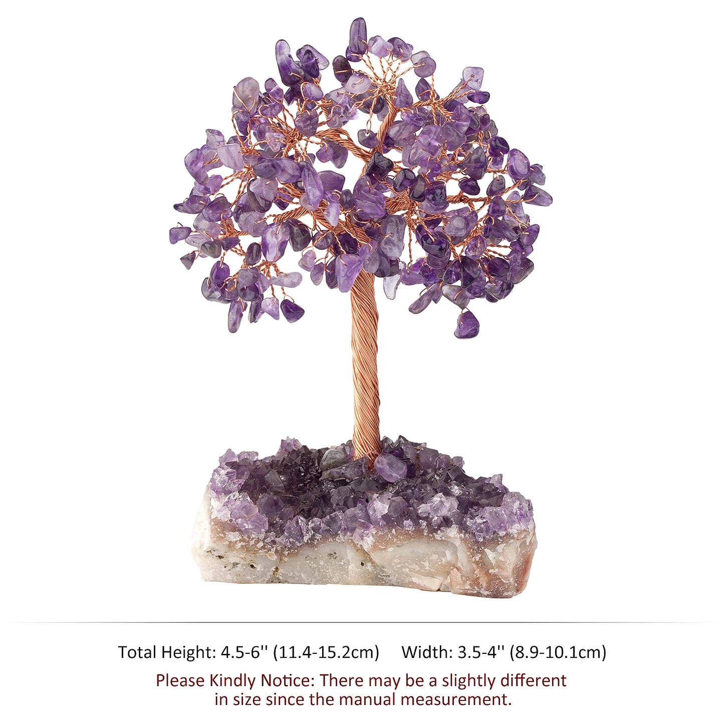Natural Crystal Money Tree With Rough Amethyst Cluster Base For Luck Wealth Fengshui Home Decoration Desktop Ornaments