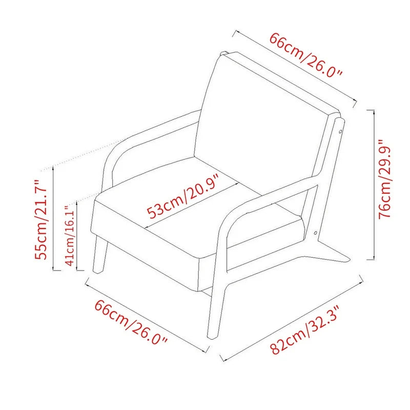 Armchair Slipcover Elastic Modern Chair Cover Zipper Stretch Wood Arm Chair Cover Protector Removable Seat Cover Home Decor