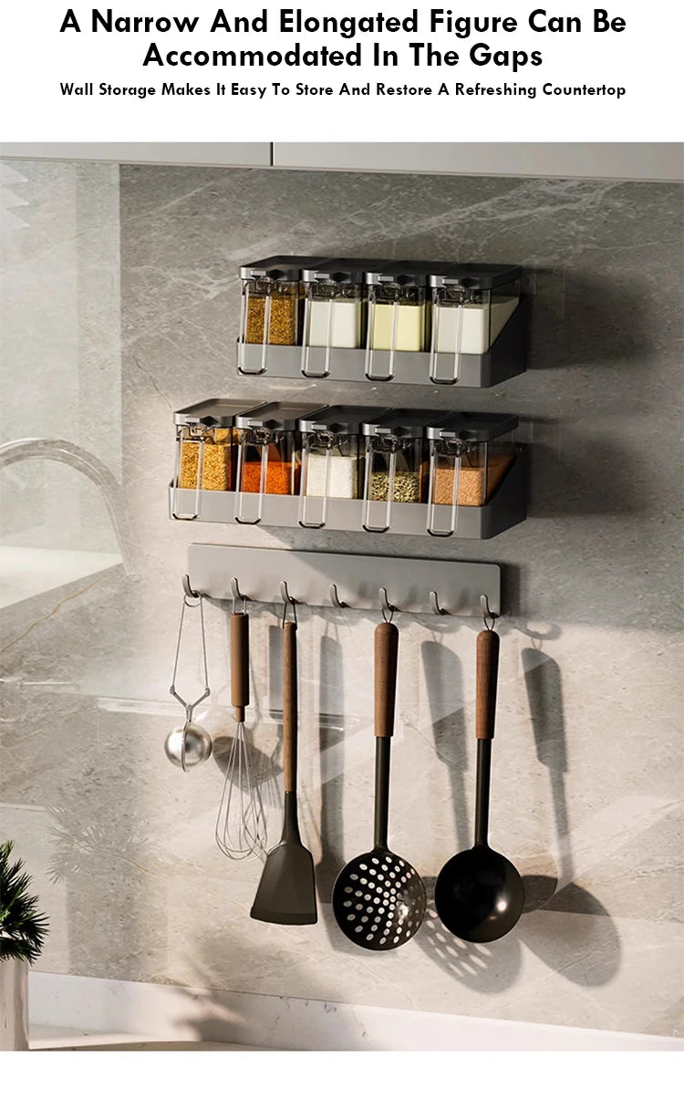 Kitchen Storage Rack Wall Mounted Non Perforated Household Kitchenware Storage Hook Multi Functional Hook Behind Bathroom Door