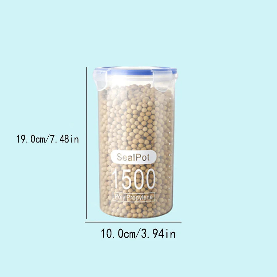 Plastic Food Storage Containers Transparent Rice Dispenser Bucket Cereals Boxes Jars for Bulk Kitchen Organizer Accessory