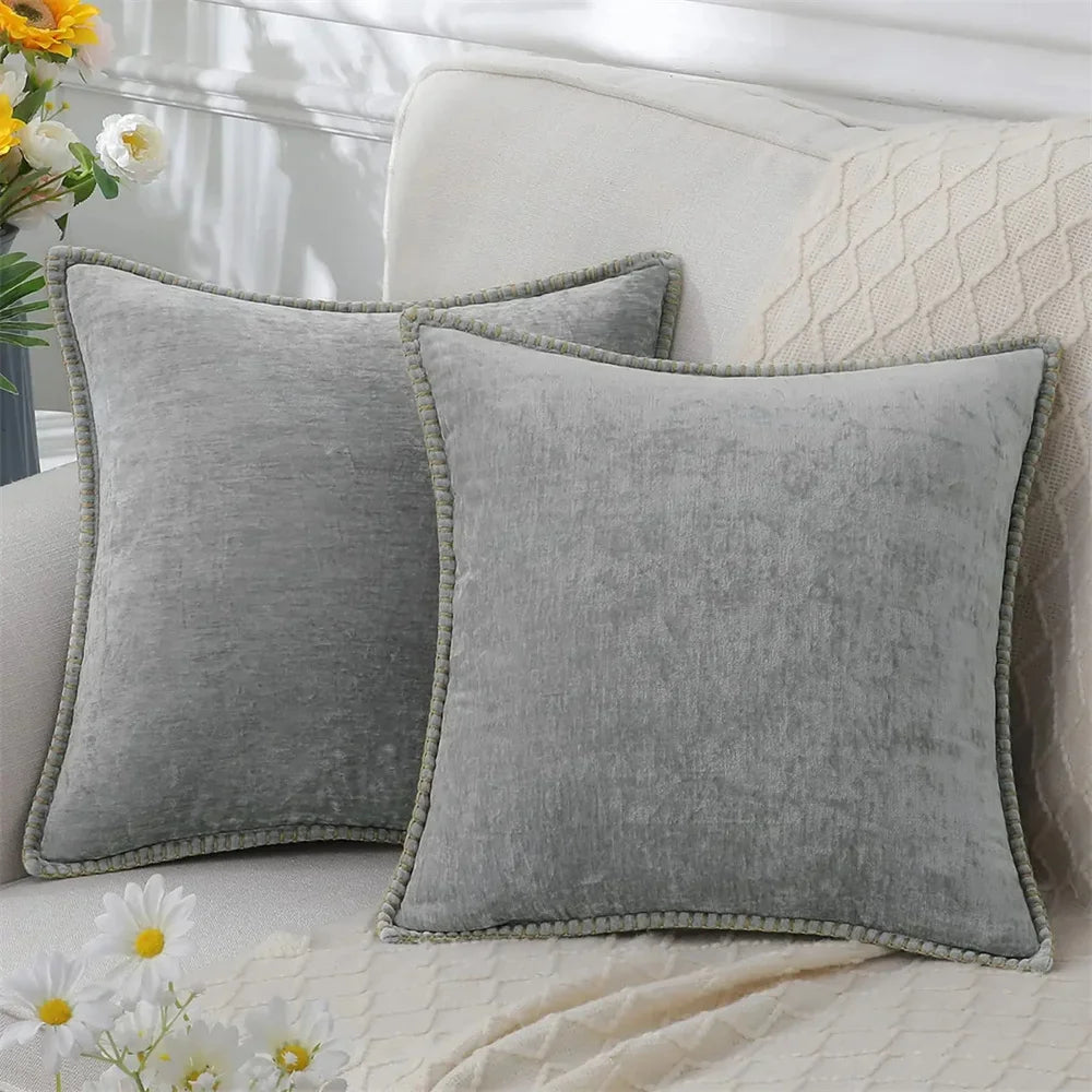 Homaxy Chenille Cushion Cover 50x50cm Velvet Decorati Throw Pillow Cover Soft Luxury Pillowcase For Sofa Decor Pillow Case 40x40