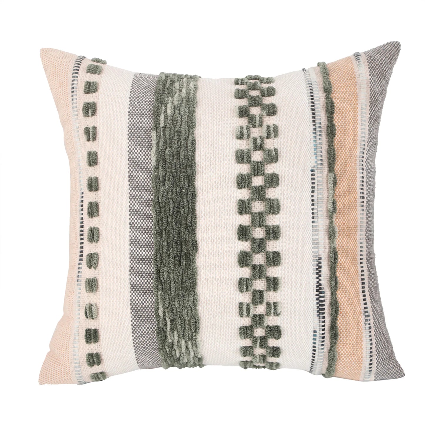 1 Pc Boho Throw Pillow Covers 18x18 Inch Striped Cousion Cover Decorative Chenille Pillowcases Square Cushion Covers