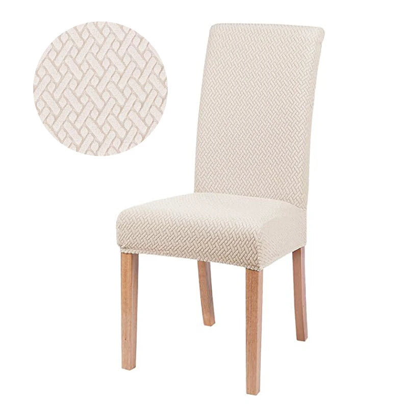 Jacquard Chair Cover for Dining Room Stretch Jacquard Dining Chair Cover Slipcover Elastic Spandex Kitchen Chair Cover