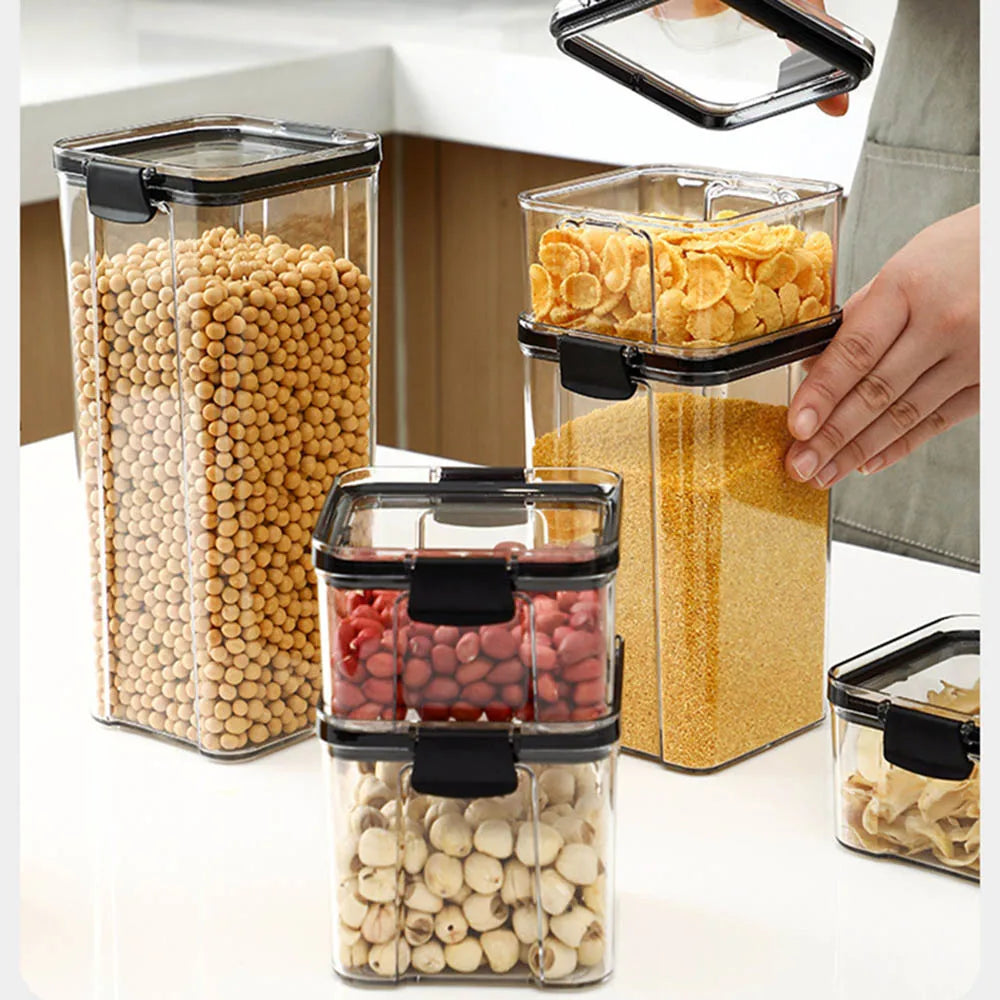 Food Storage Containers Set with Lids, Ideal for Kitchen Pantry Organization and Storage