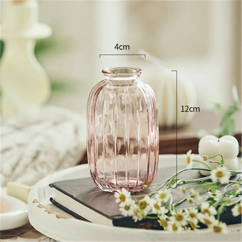 Set of 3 Transparent Glass Vases, Modern Decorative Vases, Minimalist Vases, Home Decor, Living Room, Kitchen, Office Desk Decor