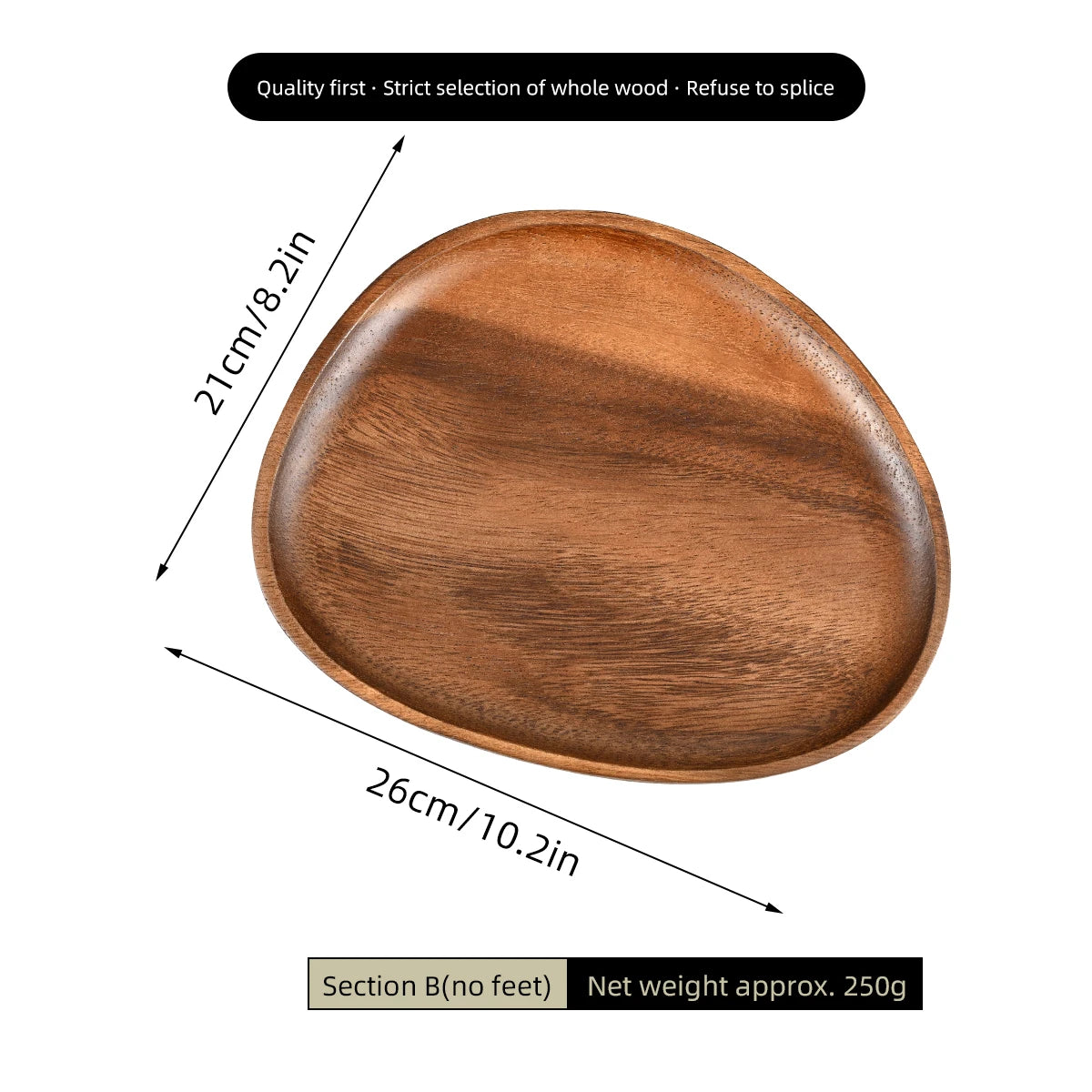 1Pc Wooden Tray, Walnut Color Entrance Key Tray, Jewelry Cosmetics Perfume Aromatherapy Tray