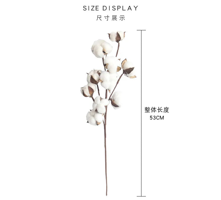 Naturally Dried Cotton Cheap Artificial Plants Floral Branch Vases Wedding Garden Party Decorations Fake Flowers Home Gift Decor