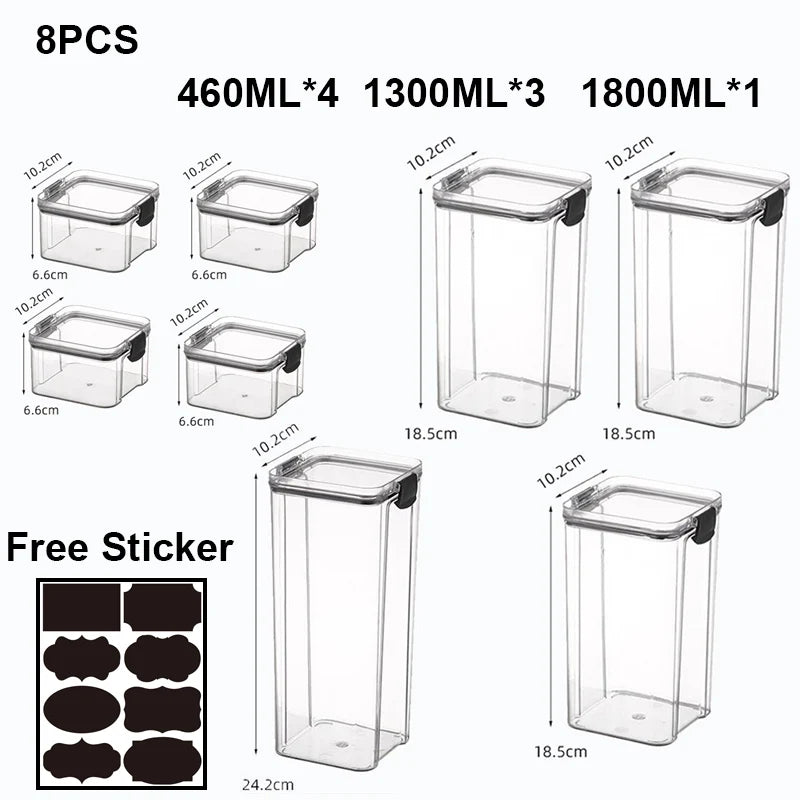 Food Storage Containers Kitchen Storage Tissue Preservation Transparent Containers Multigrain With LIDS Household Airtight Cans