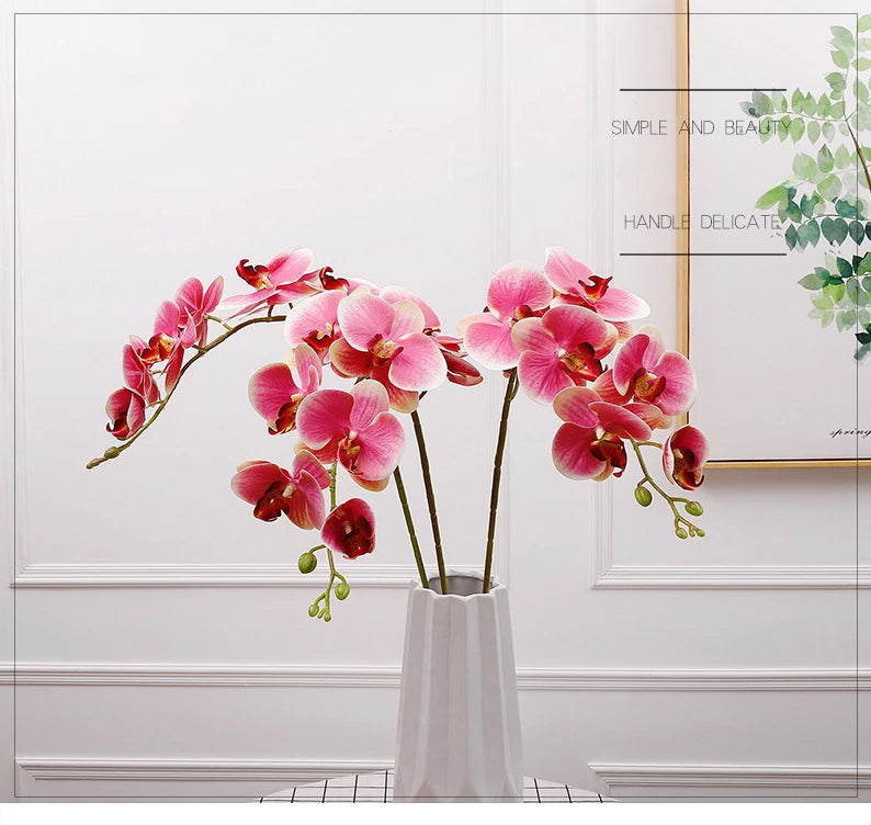 Artificial Butterfly Orchid Fake Phalaenopsis Flowers Artificial Orchid Stem Plants for Wedding Home Decoration