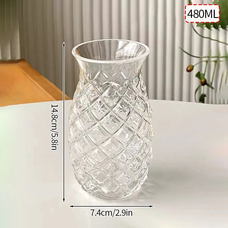 Aesthetic Glass Cup Iced Coffee Mug Drinking Glass Juice Water Bottle Bar Cocktail Glasses Cups Kitchen Drinkware Supplies