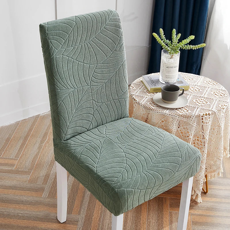 Jacquard Chair Cover for Dining Room Stretch Jacquard Dining Chair Cover Slipcover Elastic Spandex Kitchen Chair Cover