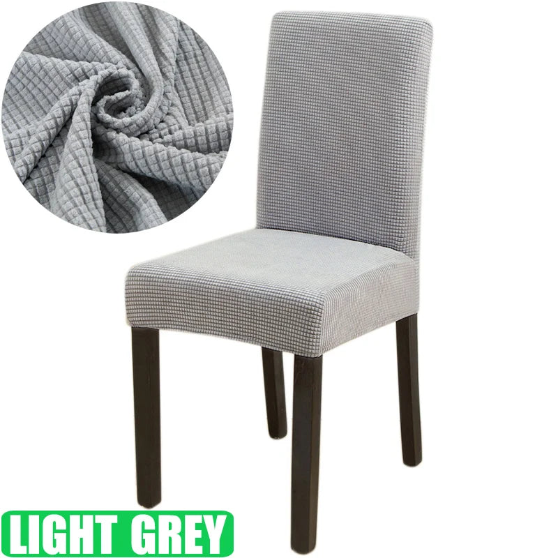 Jacquard Chair Cover for Dining Room Stretch Jacquard Dining Chair Cover Slipcover Elastic Spandex Kitchen Chair Cover