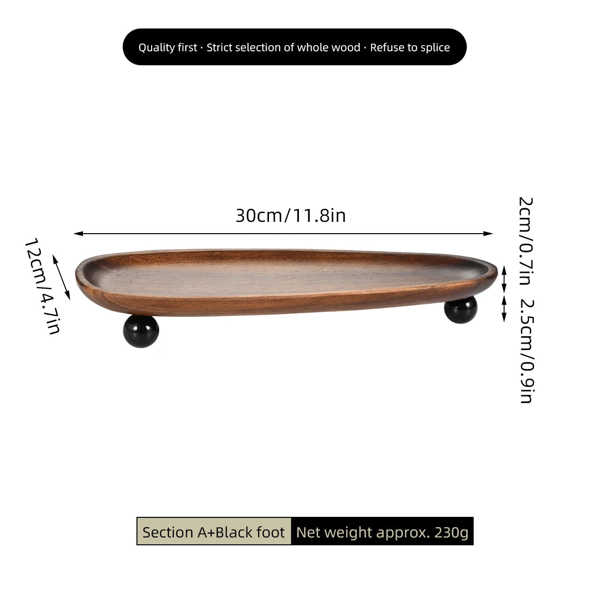 1Pc Wooden Tray, Walnut Color Entrance Key Tray, Jewelry Cosmetics Perfume Aromatherapy Tray
