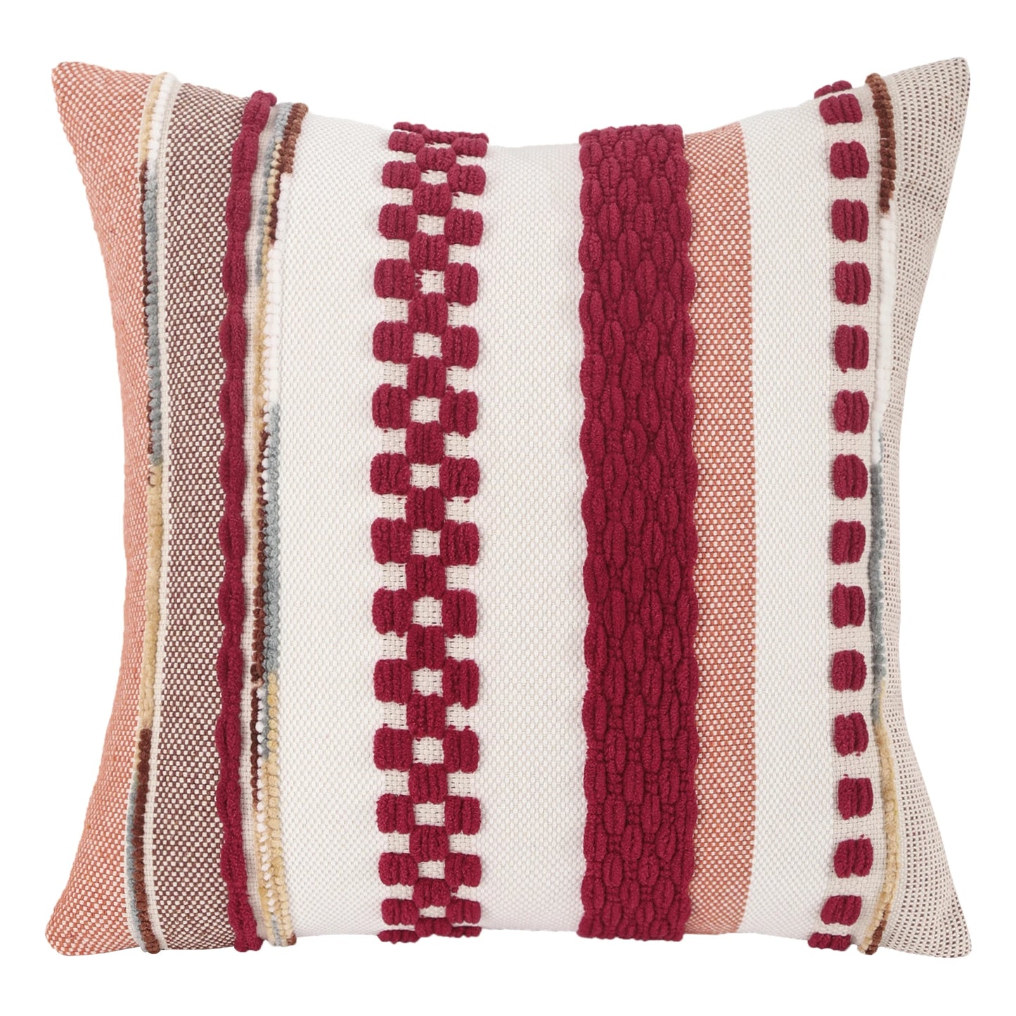 1 Pc Boho Throw Pillow Covers 18x18 Inch Striped Cousion Cover Decorative Chenille Pillowcases Square Cushion Covers