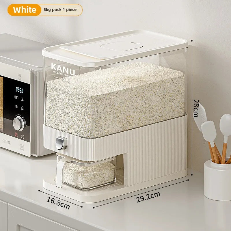 High end pressed rice bucket, insect proof, moisture-proof, sealed, household food grade rice box, flour storage rice jar