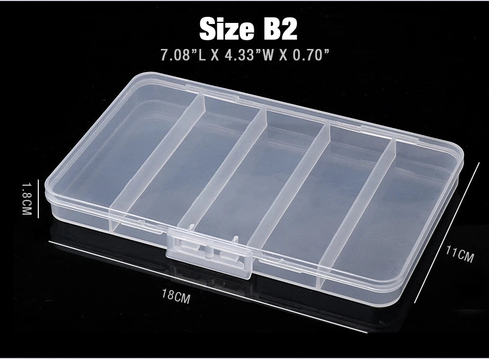 GOBASS Convenient Organizer Container Plastic Fishing Tackle Box 5 Grids Compartments Lure Hook Storage Case Fishing Accessories