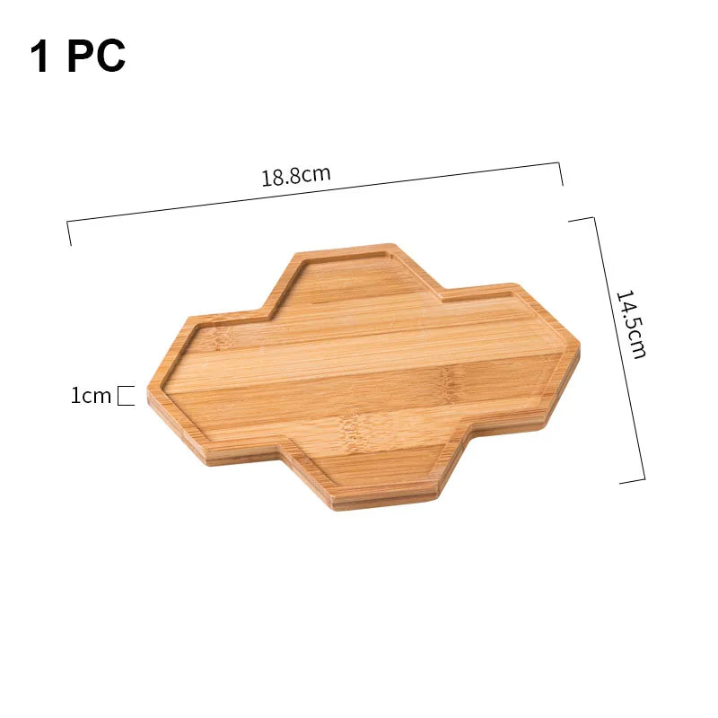 Wooden Soap Dispenser Tray Multi Bamboo Multi Shape Wooden Holder Pot Tray Home Decor Garden Supplies Photography Props Coaster