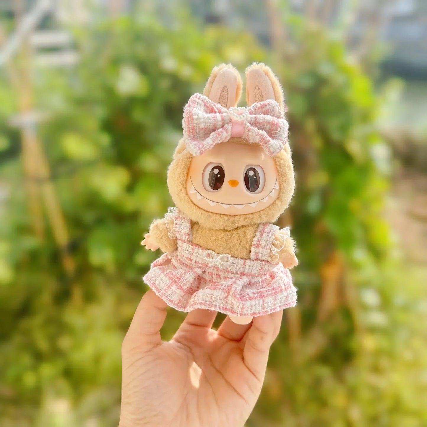 17CM Cute Labubu Doll Clothes Outfit Accessories Classic Dress Set for V2 Mini Dolls Clothing Girl Kid Gift Labubu Ropa