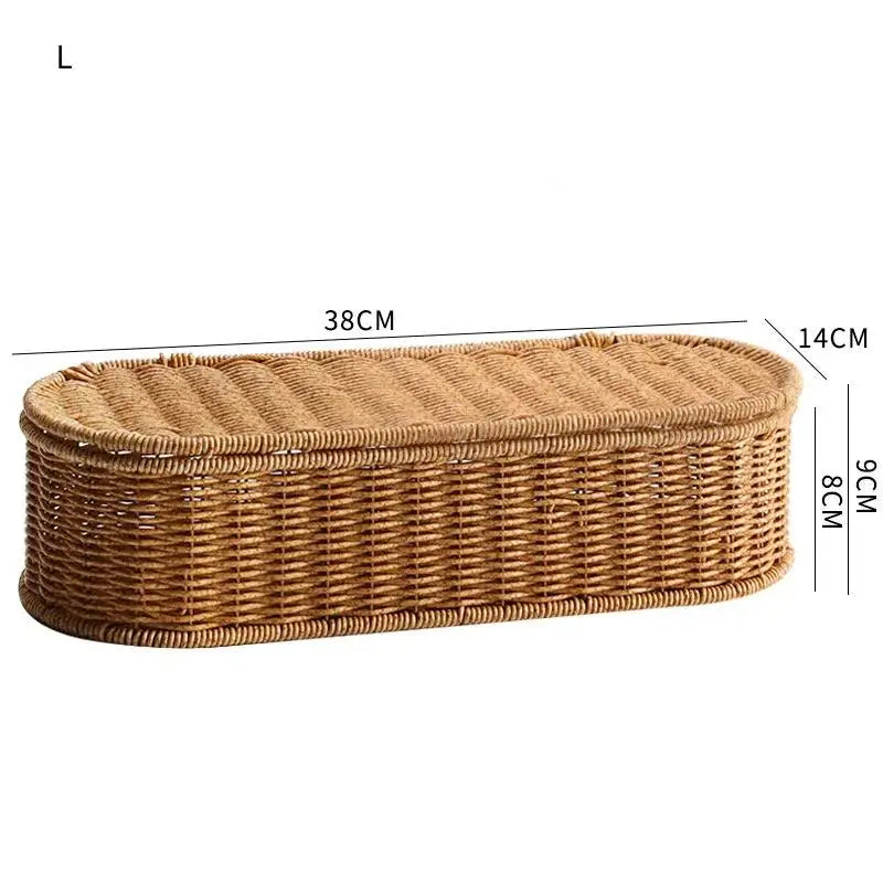 Bohemian Imitation Rattan Storage Basket Woven Dust-proof Frame Home Decoration Organizer