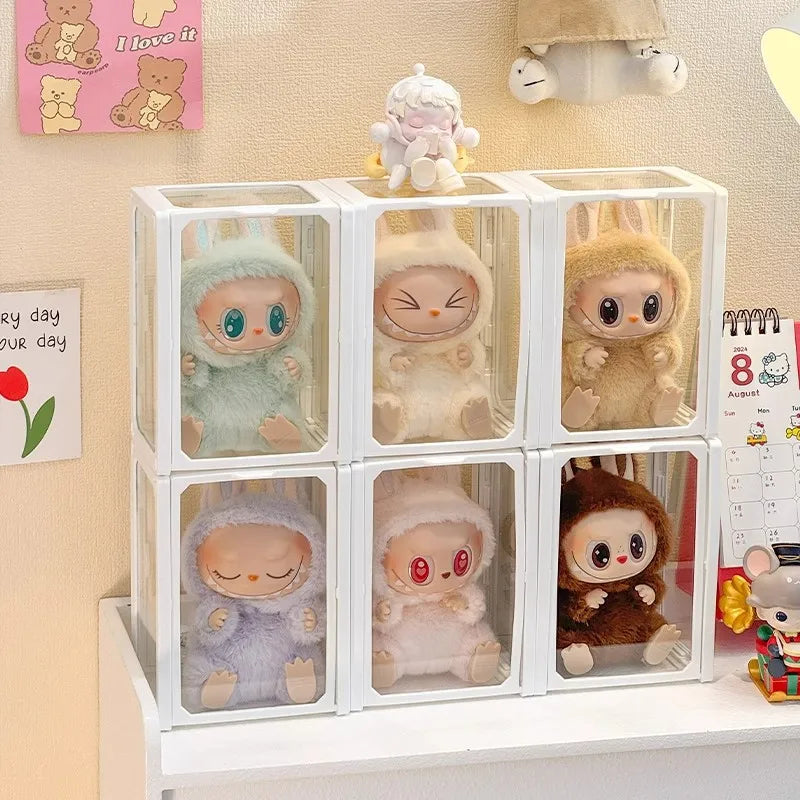 Labubu Pendant Display Box Rotating Transparent Labubu Doll Handmade Blind Box Storage Display Rack Decoration In Stock