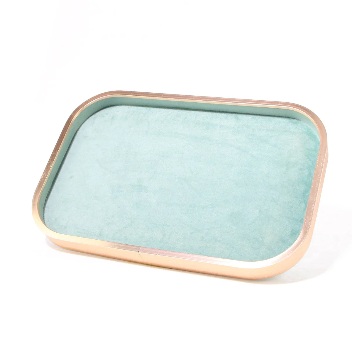 High-grade Metal-edged Jewelry Tray Inside Sufiber Velvet Jewelry Tray Necklace Ring Pendant Bracelet Storage Display Tray