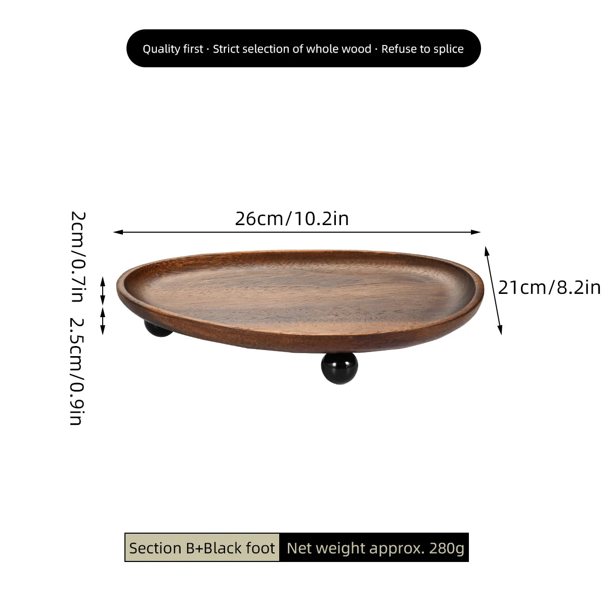 1Pc Wooden Tray, Walnut Color Entrance Key Tray, Jewelry Cosmetics Perfume Aromatherapy Tray
