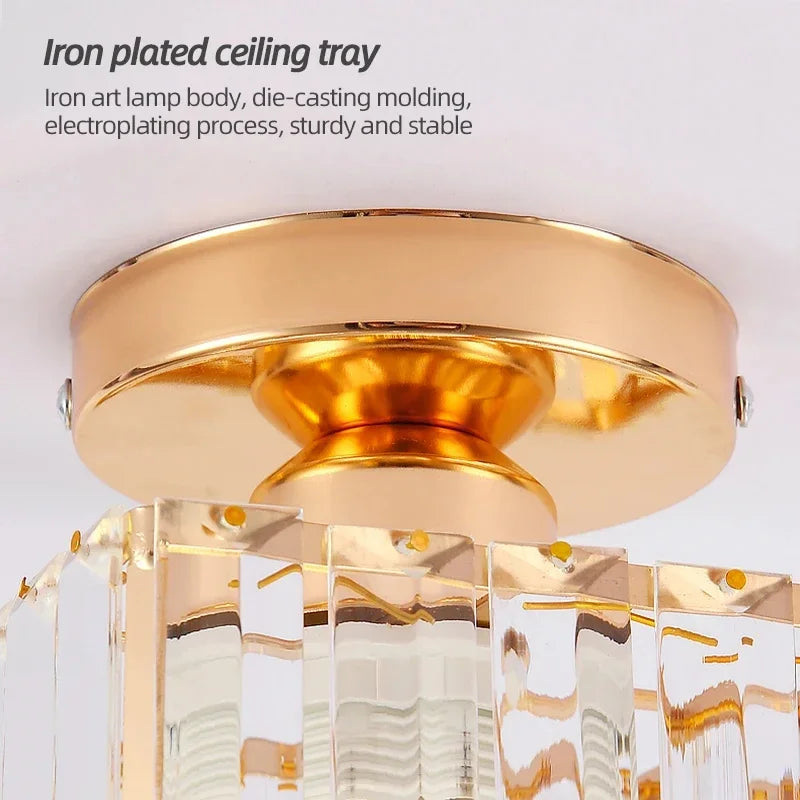 Led Ceiling Lights Room decoration Crystal Lampshade Chandelier Living Room Bedroom Modern Round Square Decorative Ceiling Lamp