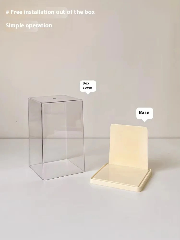 Labubu Acrylic Storage Box Large Capacity Transparent Rectangle Doll Display Cabinet Dustproof Home Desktop Toy Organizer
