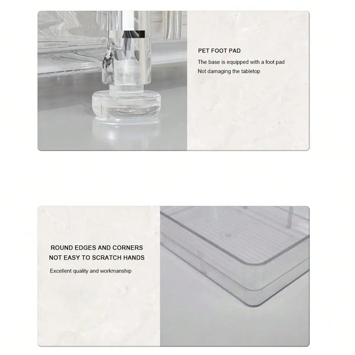 Acrylic Stackable Drawer Organizer Tray for Under Sink Office Multi-Purpose Storage Container Slide-Out Clear Container