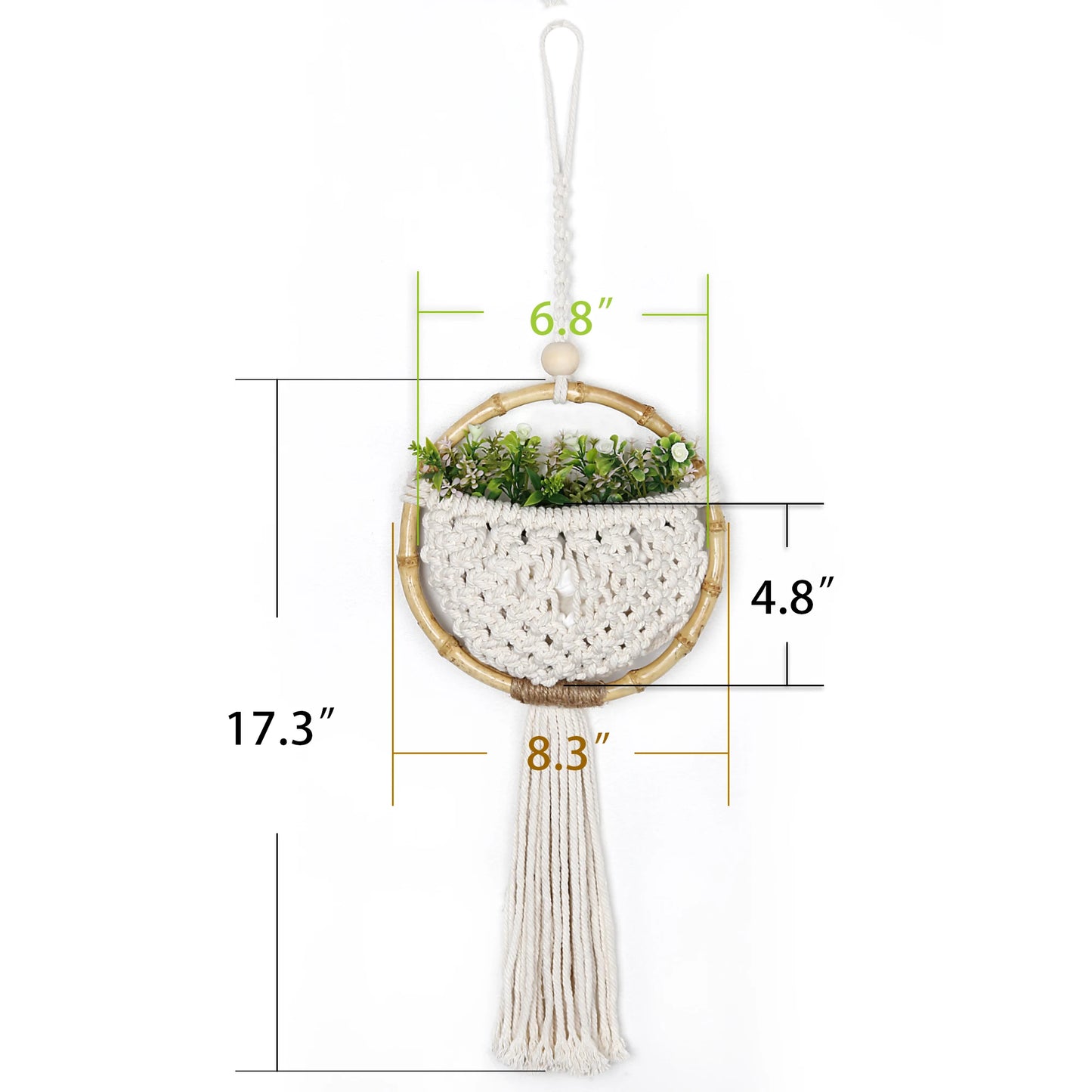Macrame Wall Hanging Nordic Ins Door Wall Decoration Home Background Round Wall Tapestry Woven Flower Pot Dorm Room Decor