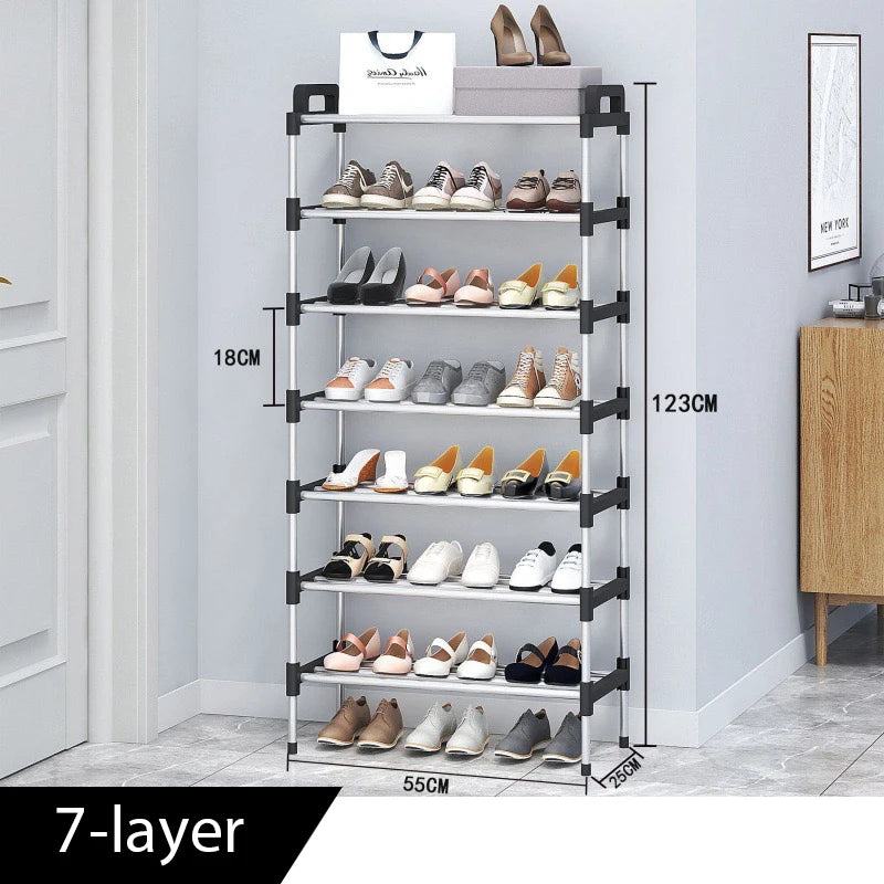 3-8Floor Simple Shoe Rack Multi Layer Dustproof Household Doorstep Shoe Cabinet Storage Space Saving Assembly Of Small Shoe Rack