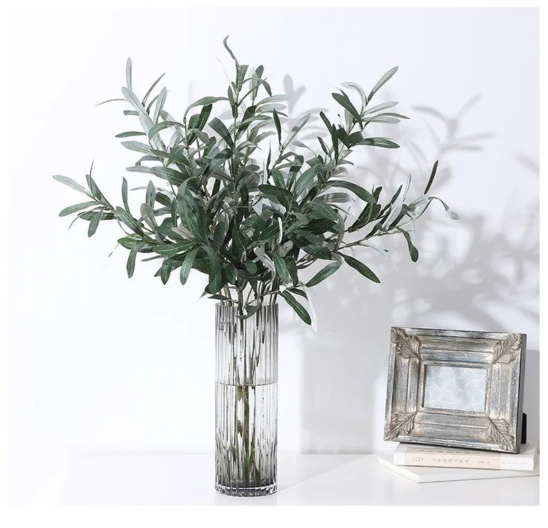 Artificial Green Leaf Olive Branch Fruit Fake Plants Wedding Home Photography Props Flower Arrangement Decoration Indoor Outdoor