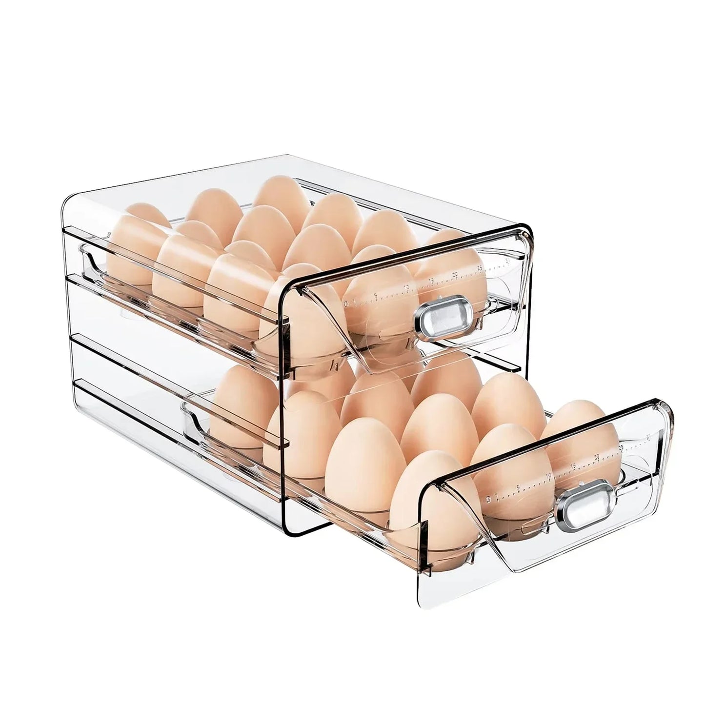 Clear 60 Egg Container for Refrigerator, Egg Holder for Fridge,Stackable Egg Storage Container, Egg Fresh Storage Box Tray