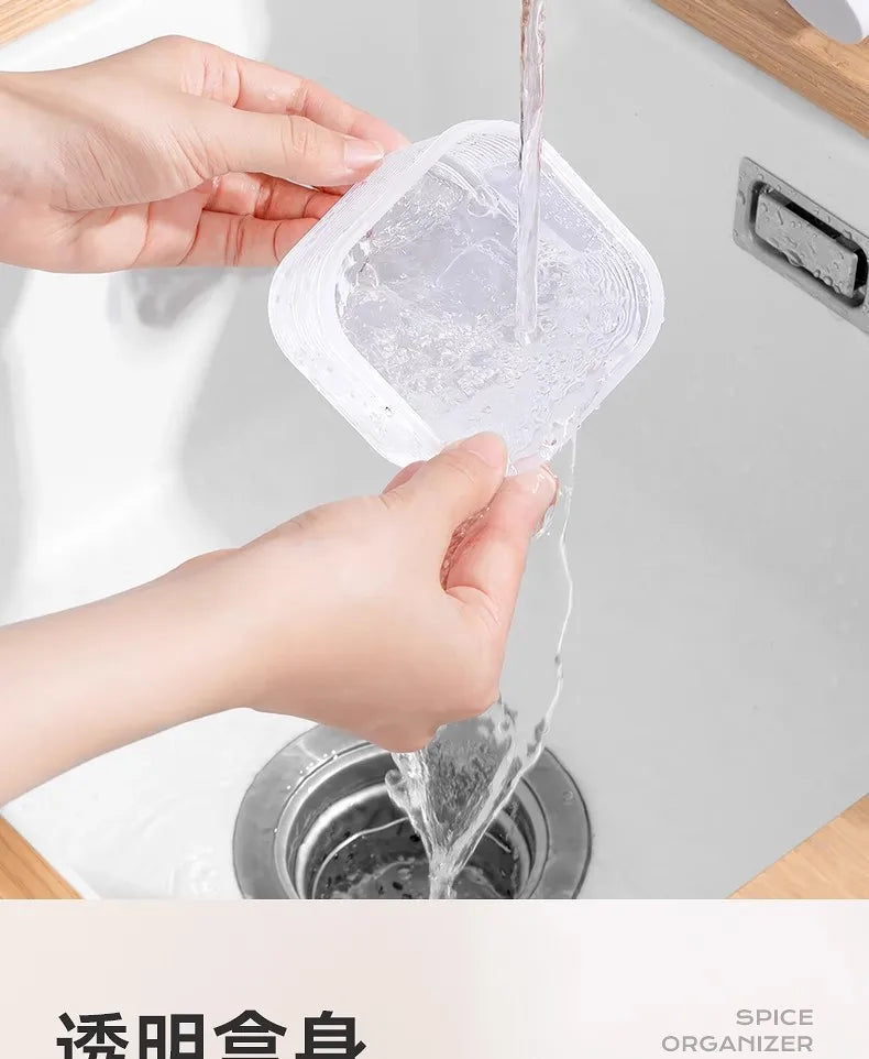 Food Storage Container 6 Grids Vegetable Fruit Fresh-keeping Box with Lid for Refrigerator Kitchen Spice Seasoning Storage Jar