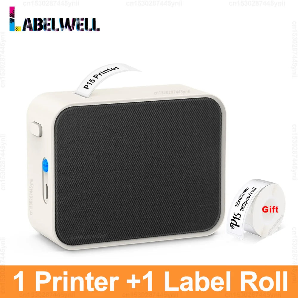 P15 Thermal Label Printer Similar as D11 D110 D101 Marklife P15 Mini Label Maker Handheld Label Machine with Adhesive Label Tape