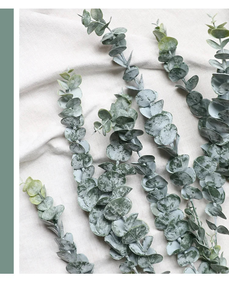 Real touch artificial eucalyptus branch leaf plants long leaf fake plants home decor dried artificial flowers wedding decoration