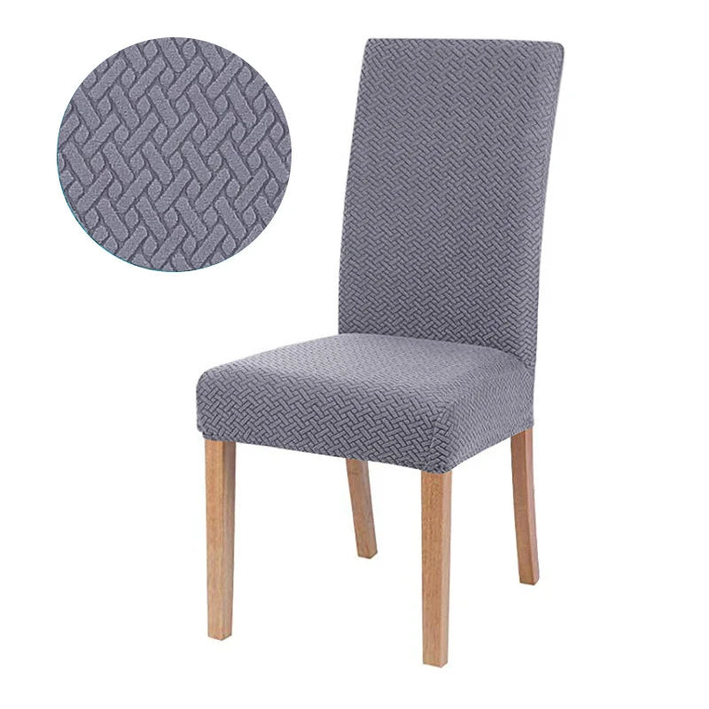 Jacquard Chair Cover for Dining Room Stretch Jacquard Dining Chair Cover Slipcover Elastic Spandex Kitchen Chair Cover