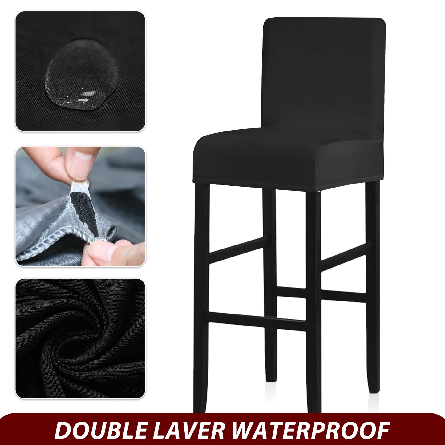 Real Waterproof Fabric Chair Cover Stretch Seat Chair Covers Ventilate Bar Chair Slipcover Universal Size Chair Cover For Room