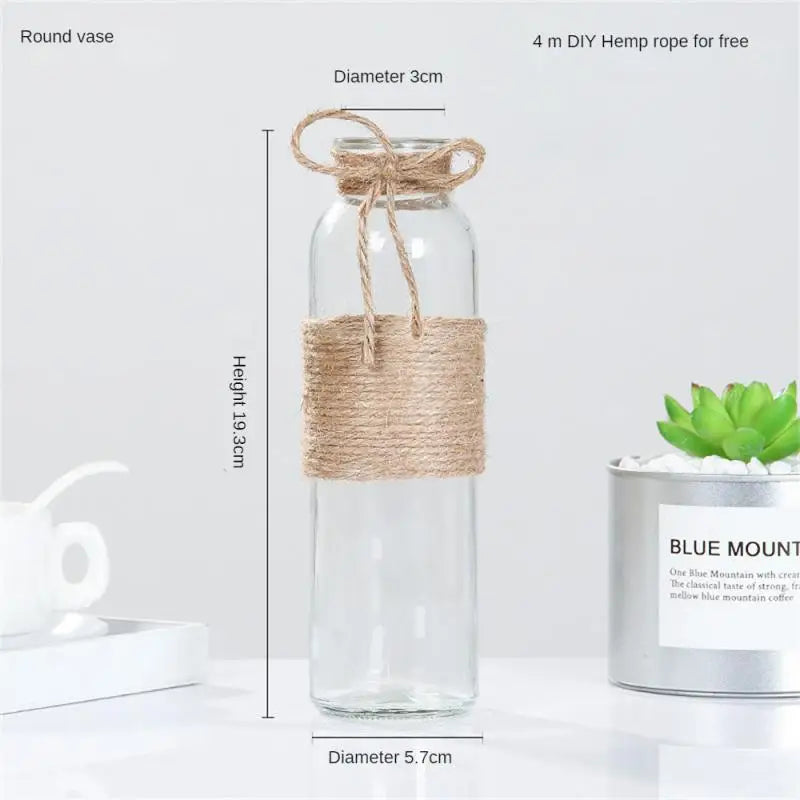 Glass Vase Thickened And Wear Resistant High Quality Thickened Glass Home Decoration Flower Ornaments Flanging Design Circular