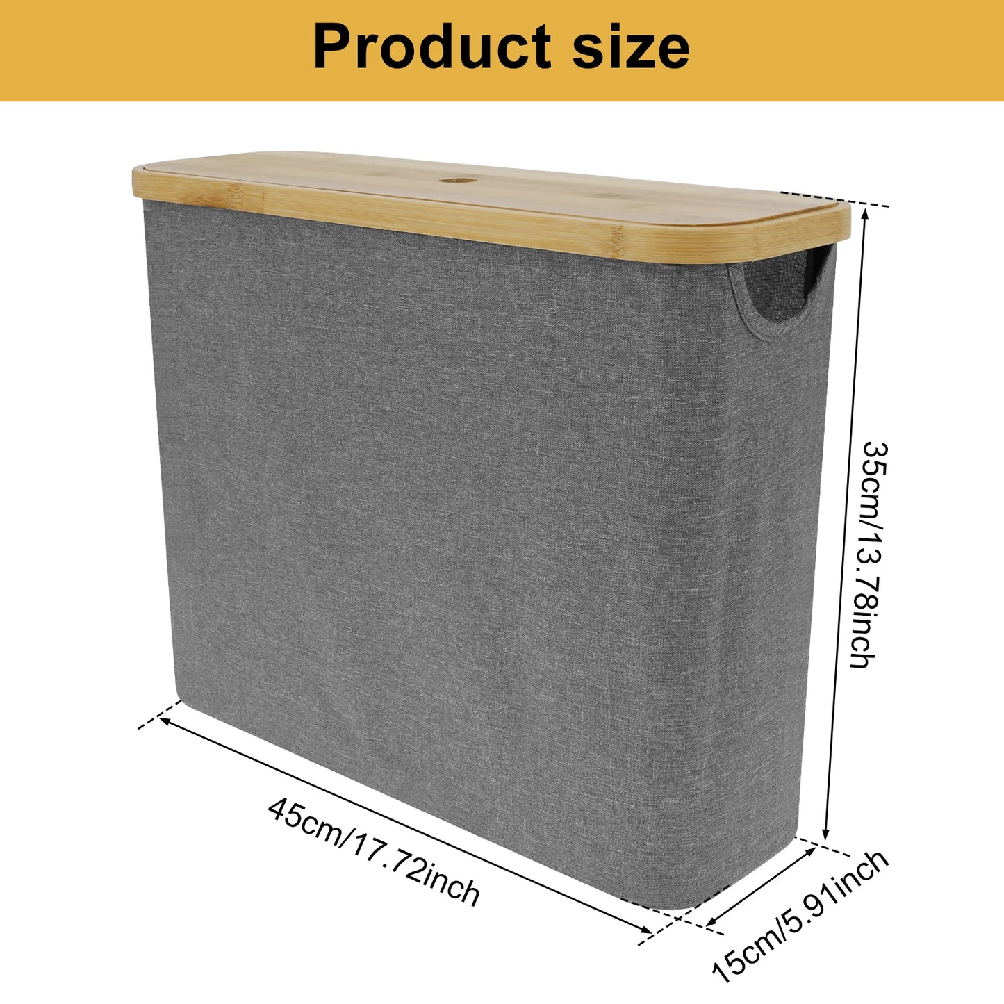 Bathroom Toilet Paper Basket Foldable Large Capacity Toilet Rolls Paper Storage Basket with Wooden Lid for Bathroom Organizer